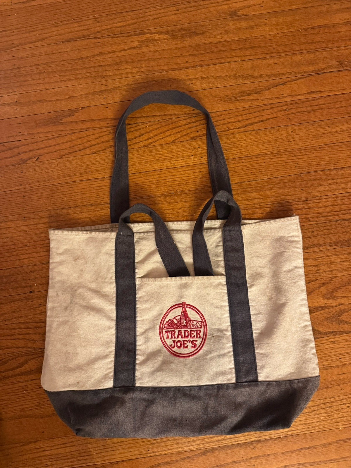 Trader Joe’s Canvas Eco Tote Bag Heavy Duty Grocery vintage Y2K distressed faded