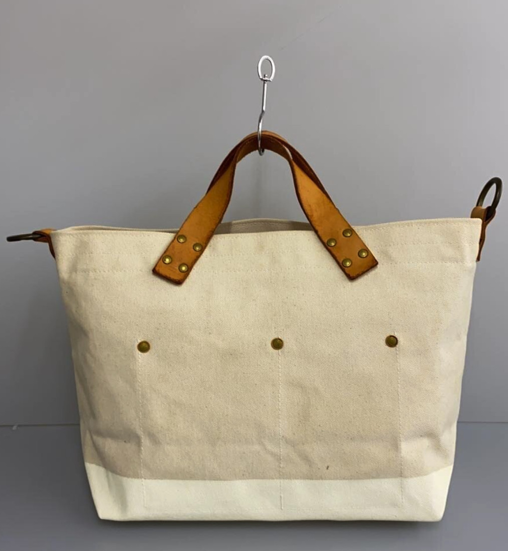 THE SUPERIOR LABOR Canvas Tote Bag Used 14in Wide 6.5in Gusset Casual Carry