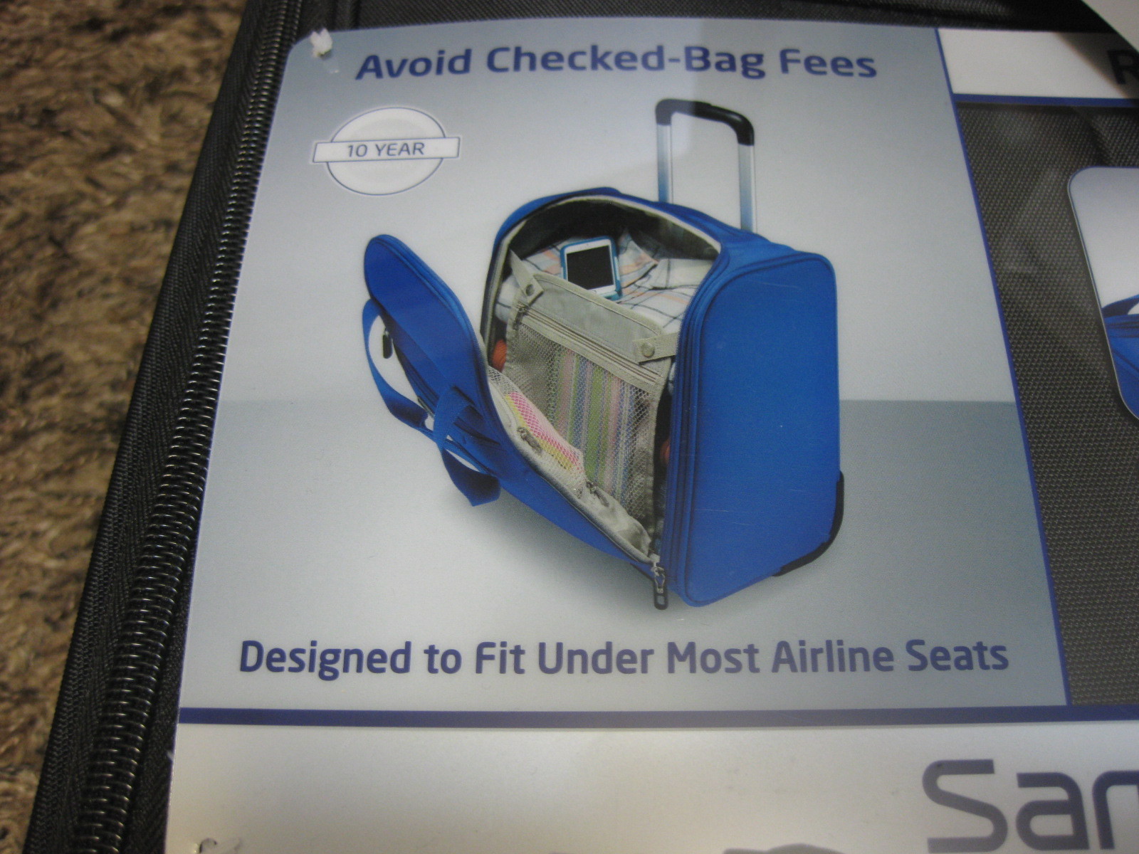 NEW Samsonite 732611041 ROLLING UNDERSEATER FITS UNDER MOST AIRLINE SEATS