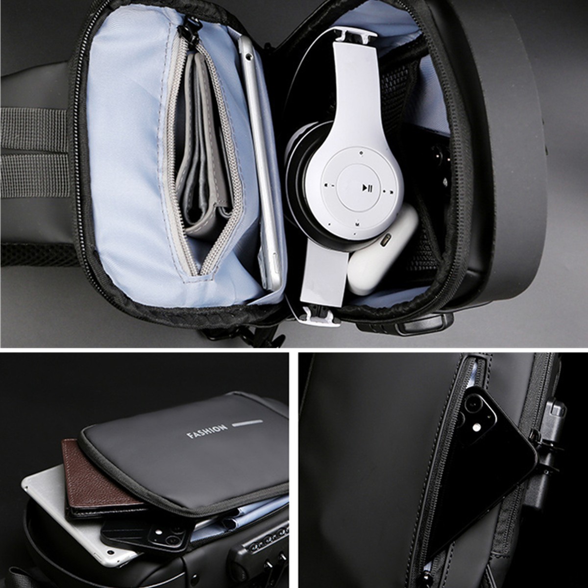 Password Lock Anti-theft Waterproof Oxford Cloth Shoulder Bag Chest Bag Backpack