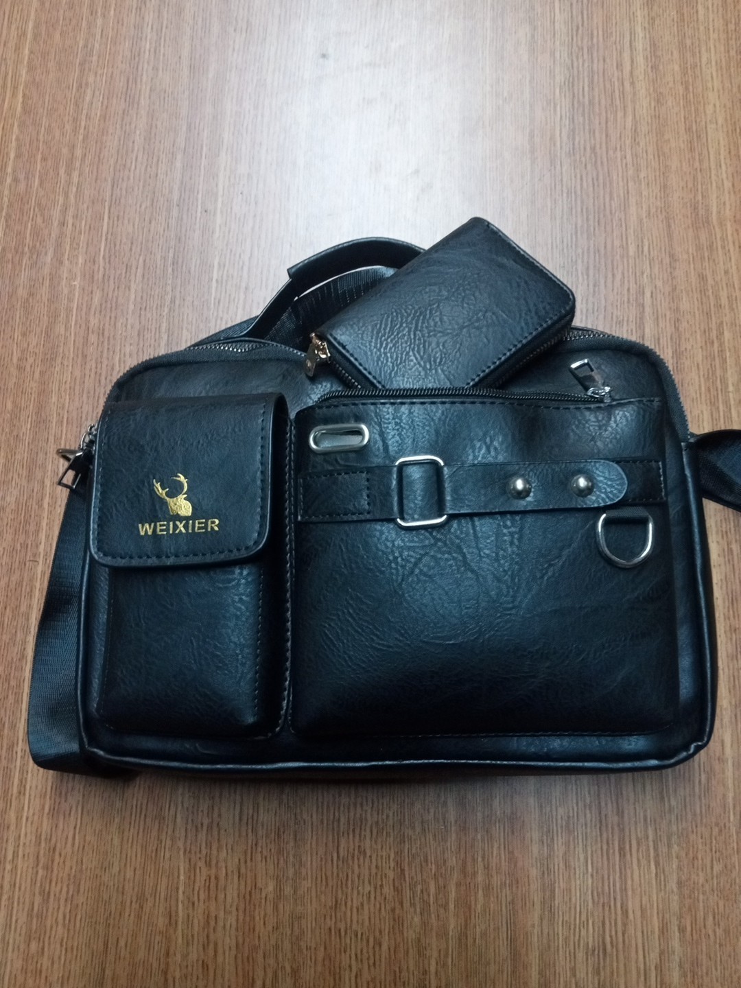 Men’s Shoulder Bag PU Leather Crossbody Bag Chest Bags Waterproof Travel