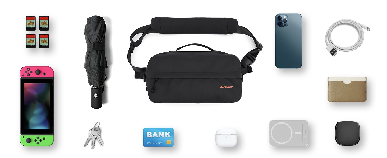 Oumurs 6L Expandable Crossbody Backpack Sling Bag for Men