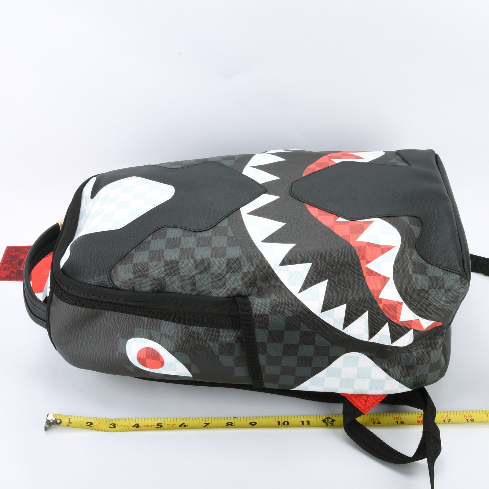 Sprayground Shark Triple Decker Heir To The Throne Backpack Unisex Plaid Black