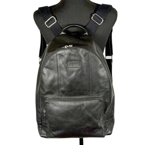 Cole Haan Black Pebble Grain Leather Backpack Mens Commuter Travel Bag Luxury