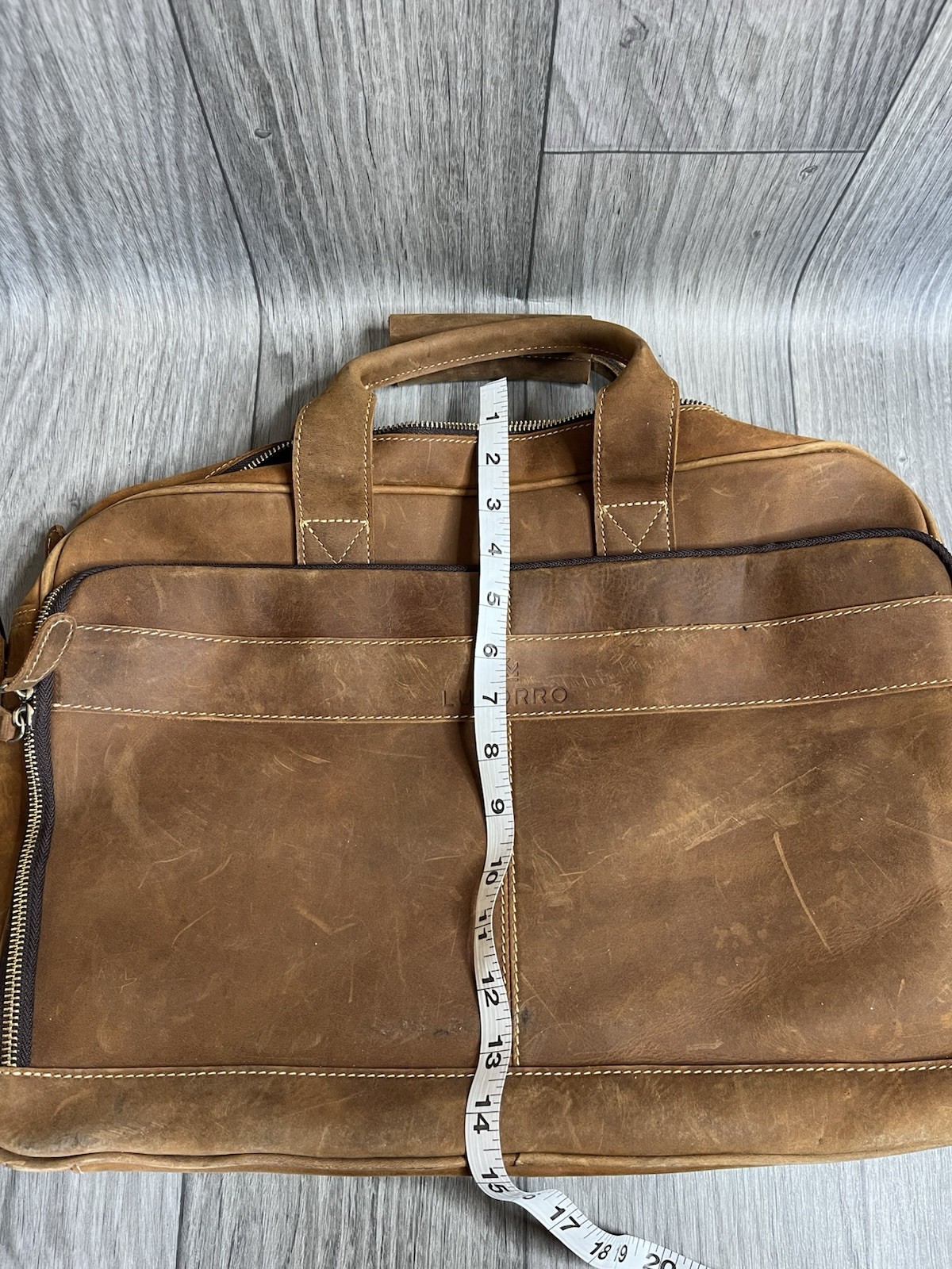 Luxorro The Maverick Leather Briefcase – Light Brown No Trolley Sleeve