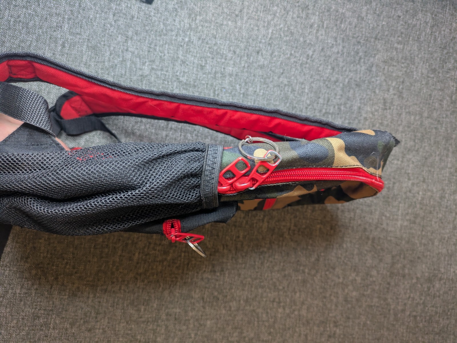 PUMA Red & Black Camo Backpack With Multiple Pockets School Bag