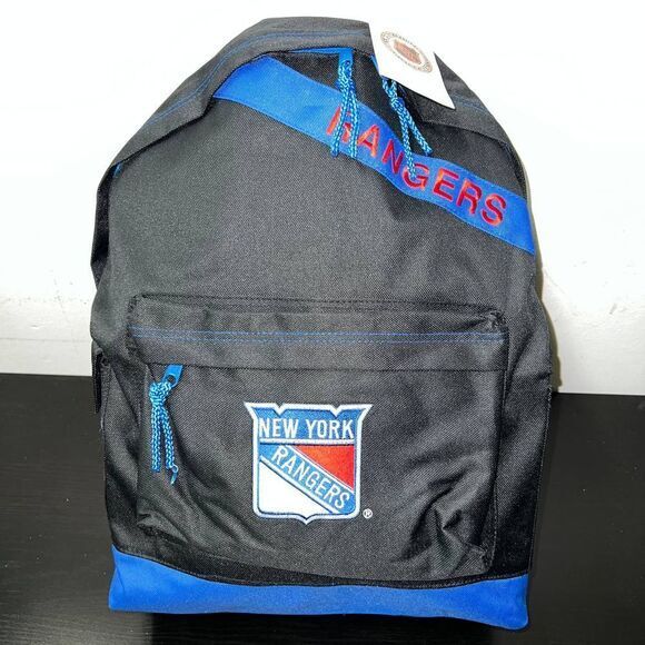 Vintage New York Rangers Backpack Bag Black NHL Nasco Embroidered
