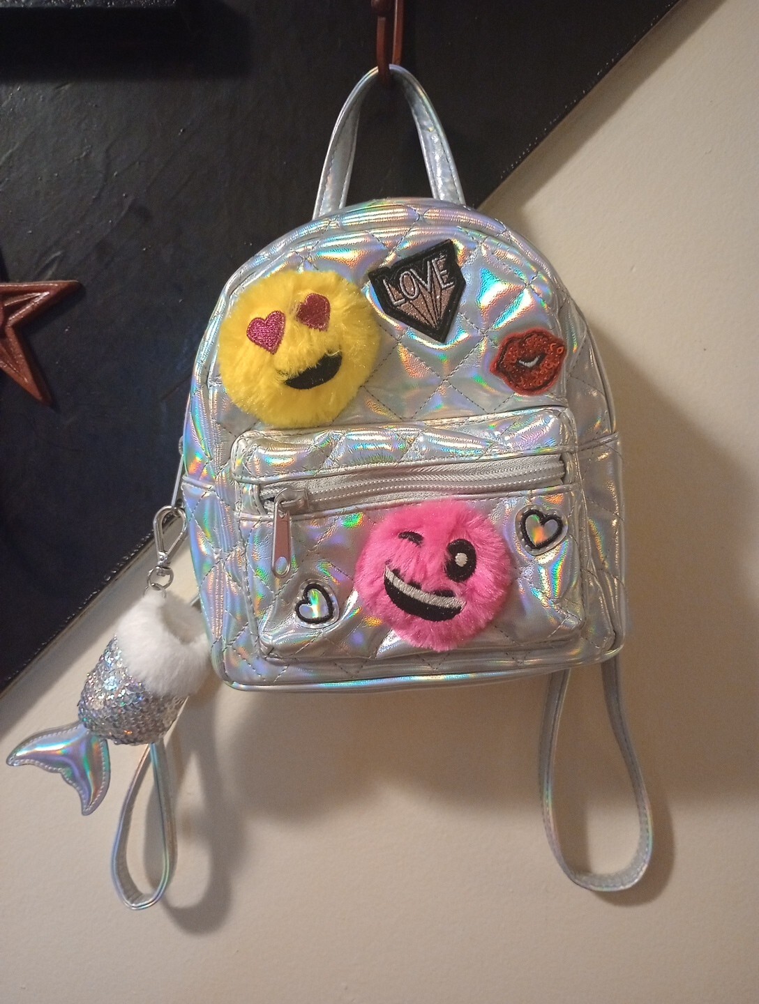 The Children’s Place Kids Girls Emoji Backpack Metallic Silver