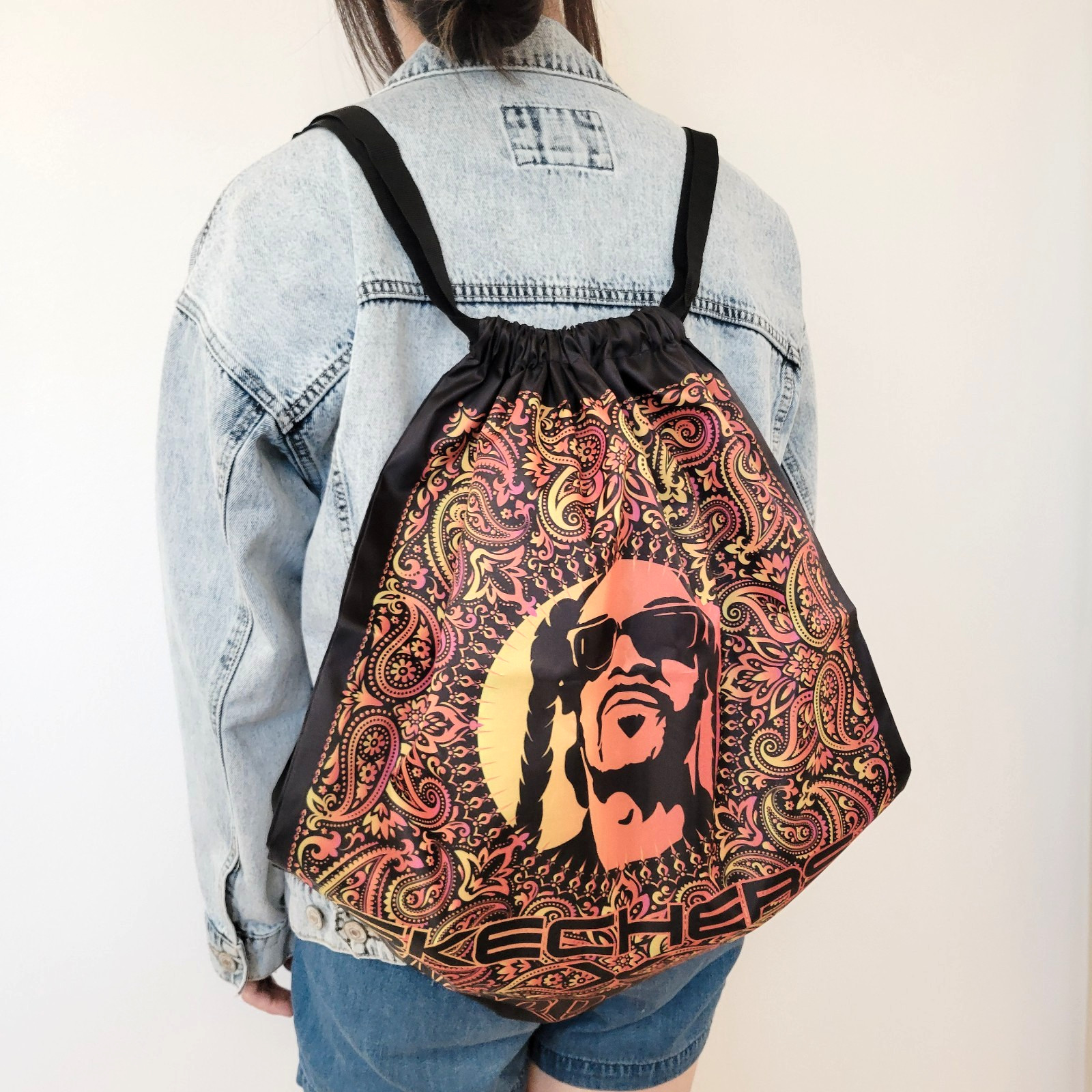 NEW Skechers x Snoop Dogg Drawstring Backpack Gym Beach Festival Travel Bag