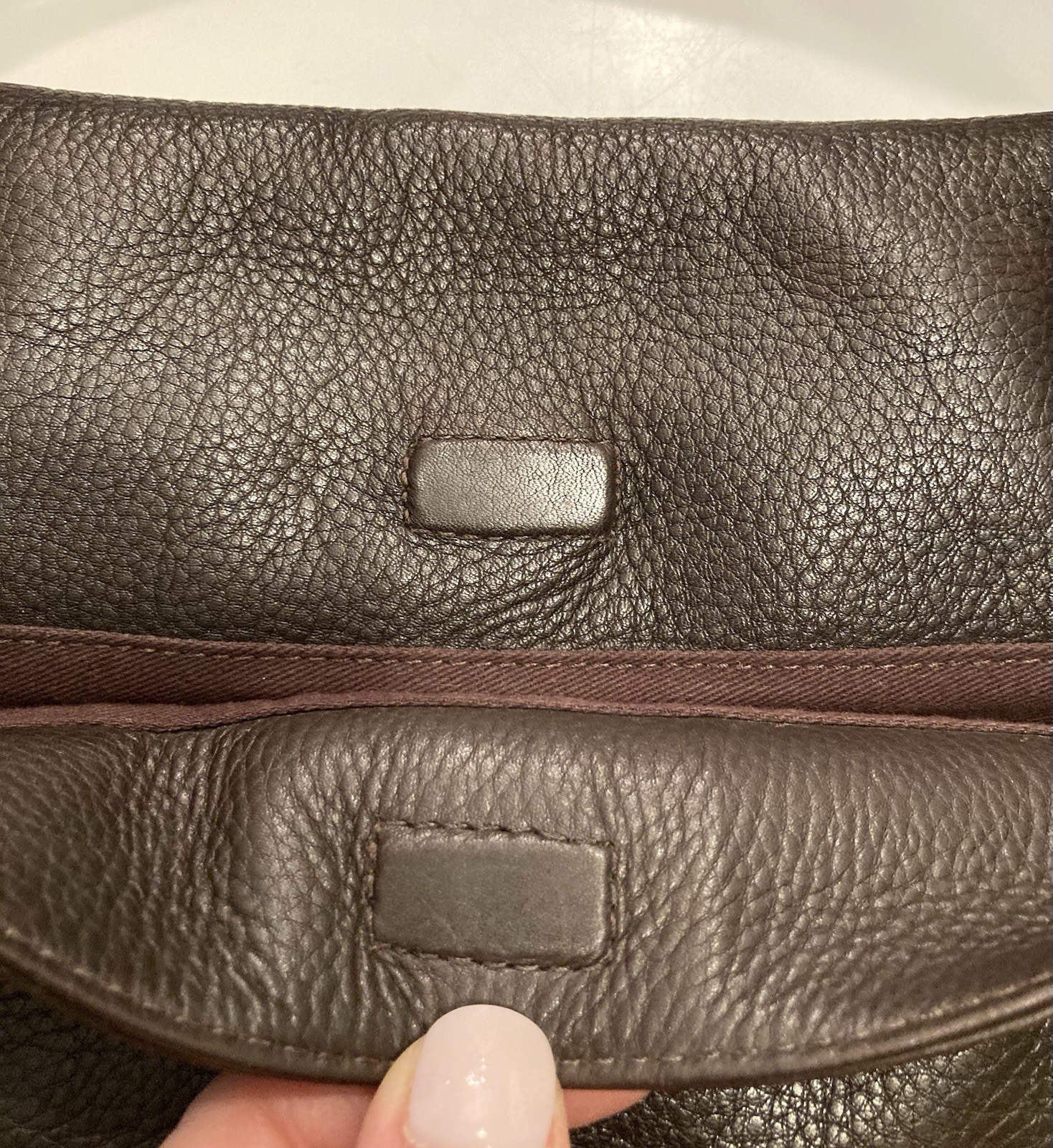 Cole Haan Brown Pebbled Soft Leather Messenger Bag