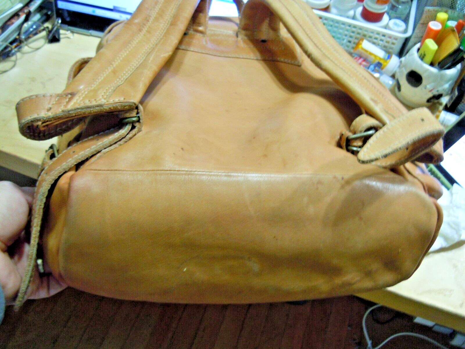 ELLINGTON Vintage Authentic Saddle Brown Leather large Backpack Bag #5