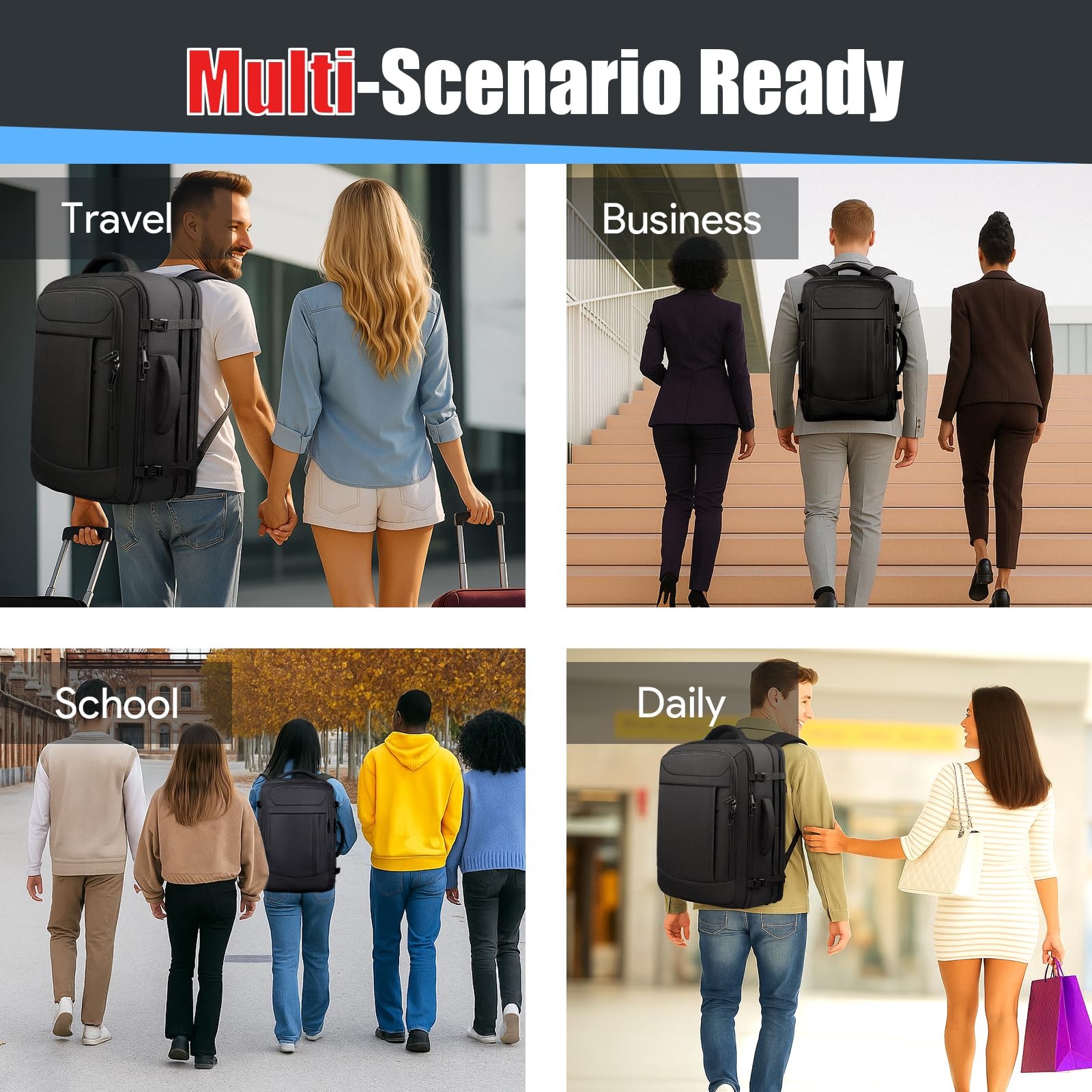 Travel Backpack,Expandable 40-50L Carry On Backpack,Extra Large Anti-Theft TS…