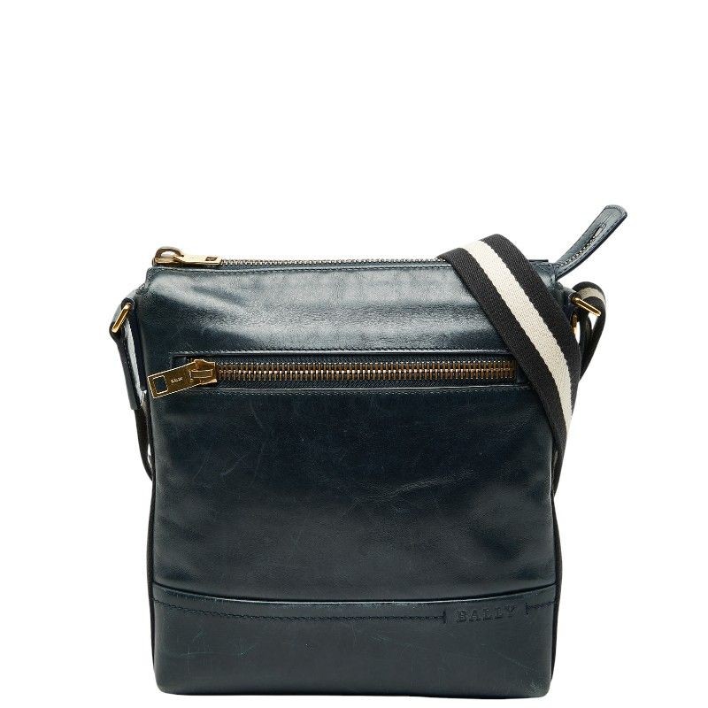 Bally crossbody shoulder bag dark green and multicolored leather 25×28cm