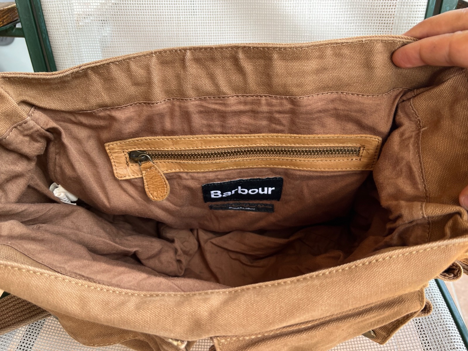 BARBOUR Steve Mc Queen Messenger Shoulder Bag Colonial Cotton Leather Legend 554