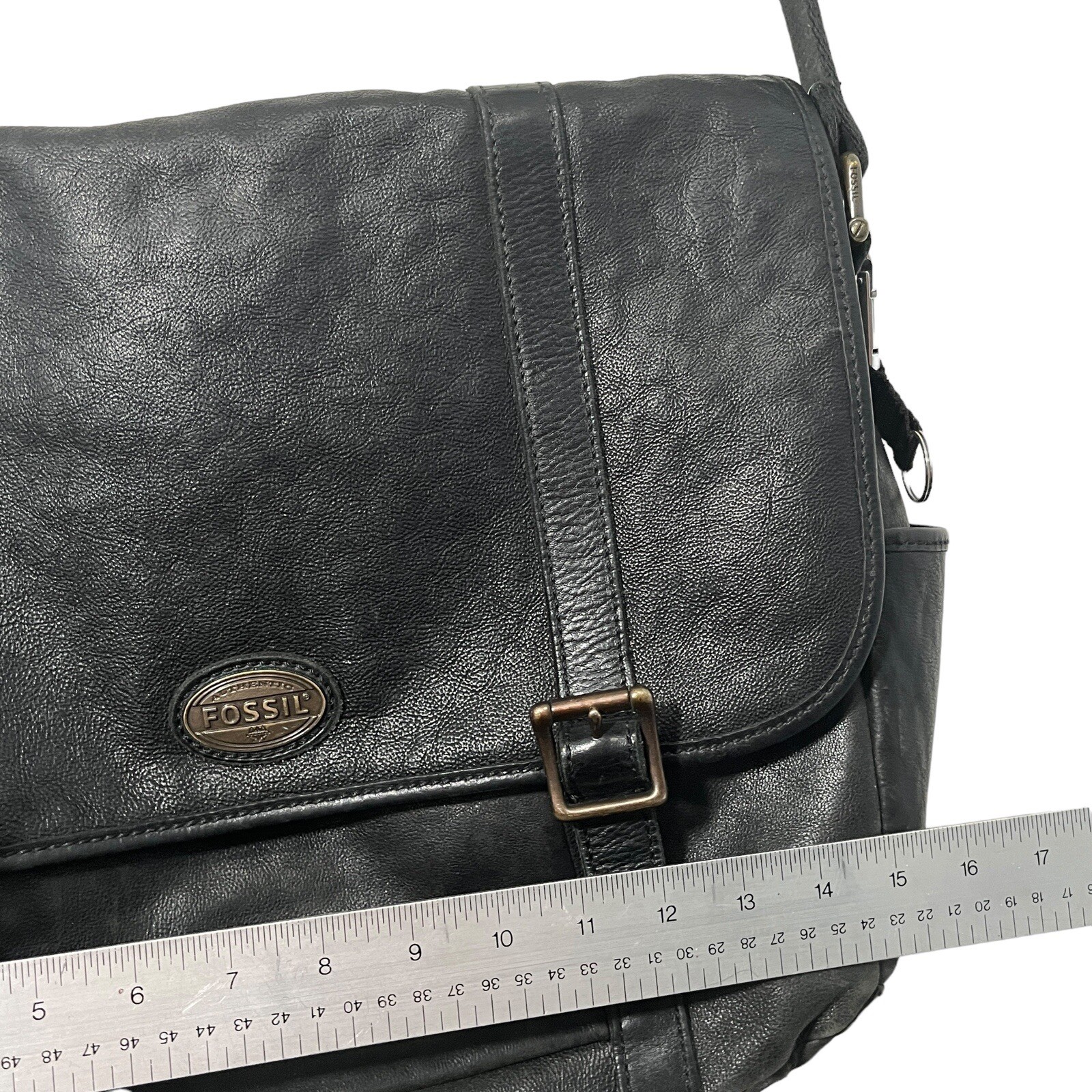 Fossil Messenger Bag Briefcase Attache Case Black Unisex ( Men’s) Estate Retro