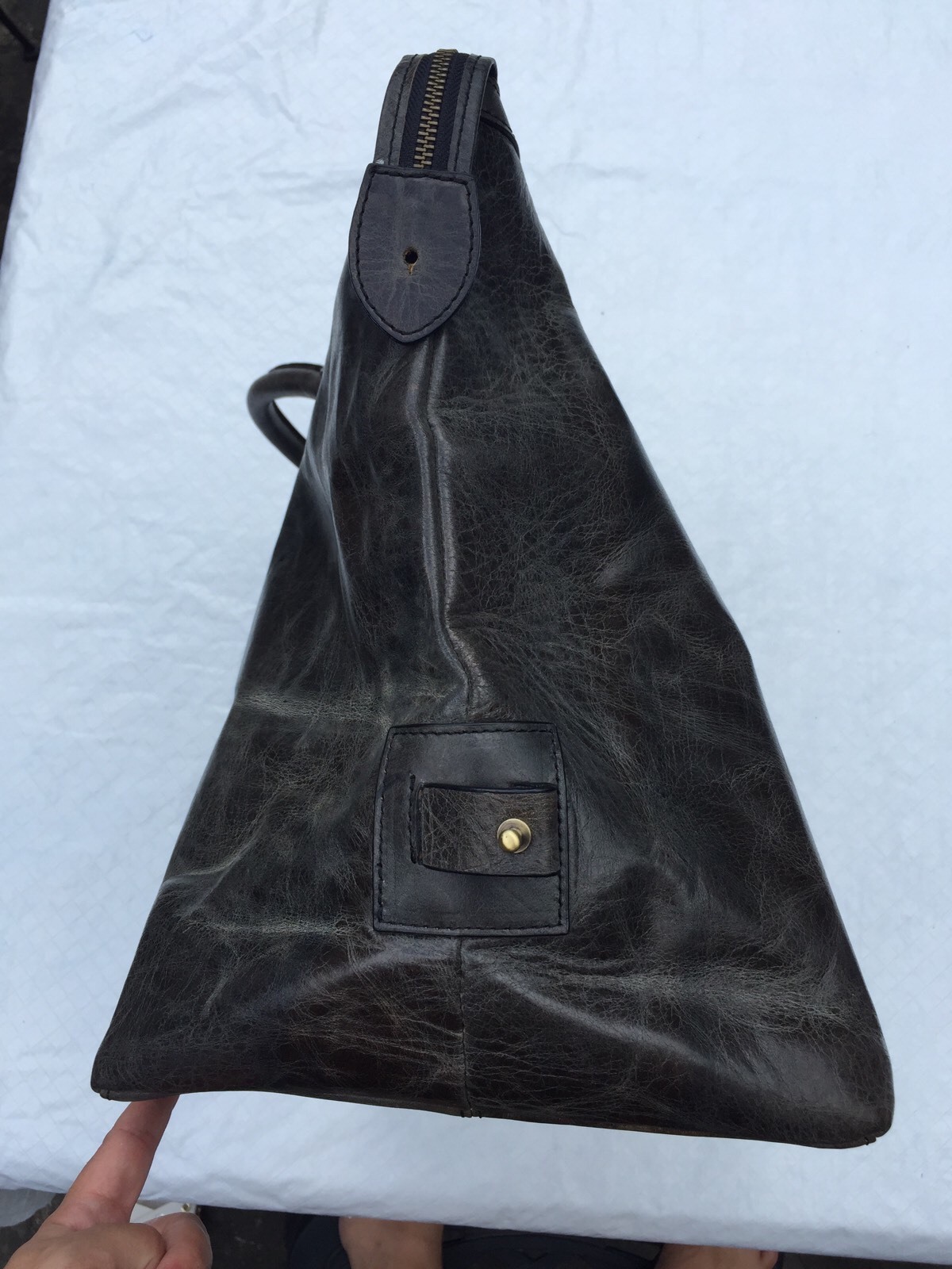 NEW**Argentinian Calf Leather***HALO**Gray X-Large Luggage Duffle Bag***$1495