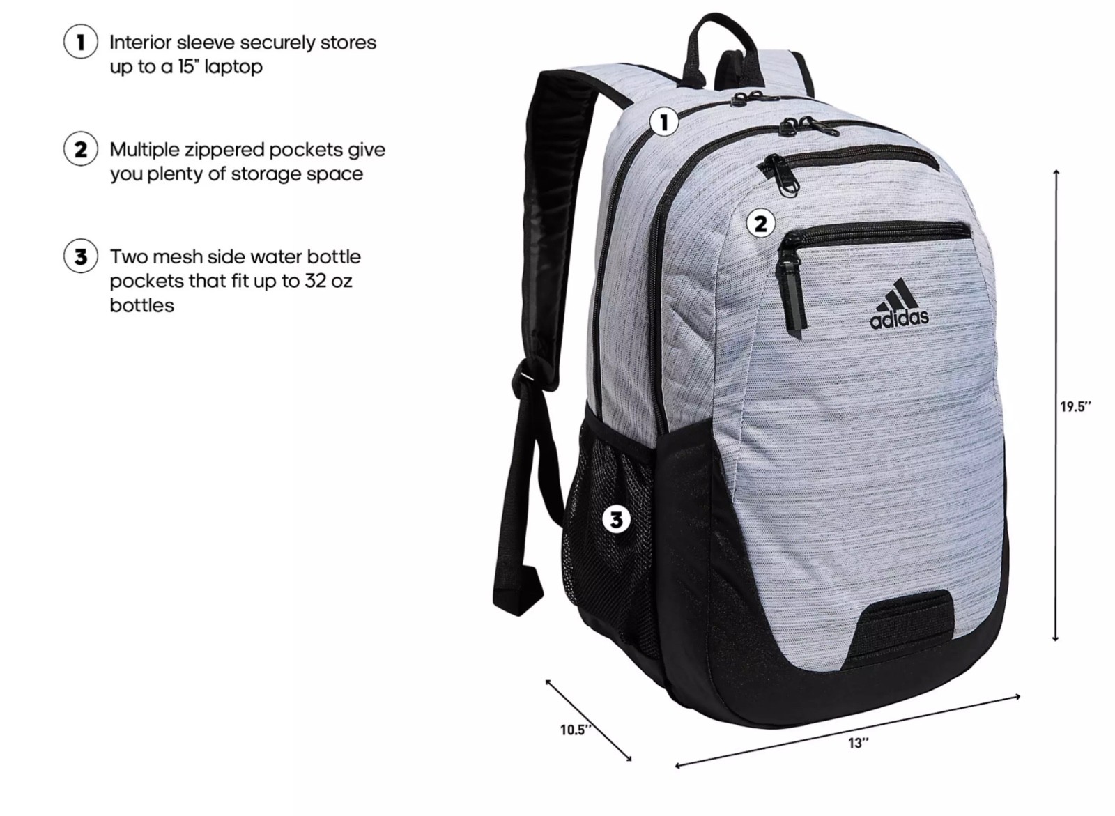 Adidas Foundation 6 Backpack Turquoise/Aqua School Laptop Book Bag