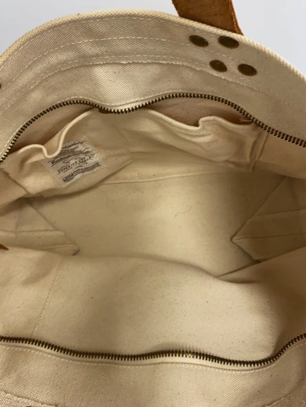 THE SUPERIOR LABOR Canvas Tote Bag Used 14in Wide 6.5in Gusset Casual Carry