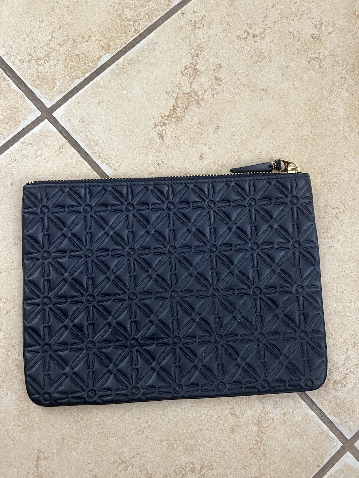 Comme des Garcons Leather Large Zip Pouch