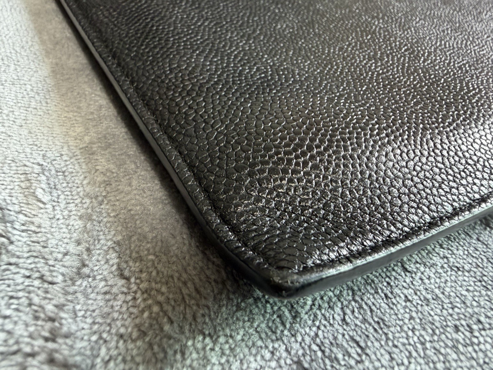 Thom Browne Black Leather Clutch Bag Authentic Luxury Pouch Men’s
