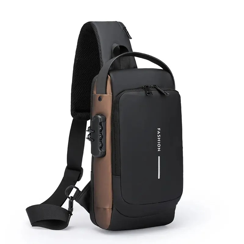 Cross Body Shoulder Bag Waterproof Multifunction Anti Theft USB Bag