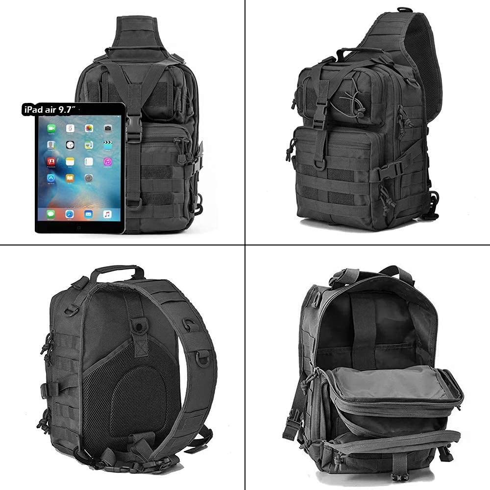 Men’s Tactical Sling Bag Small Sling Backpack Military Rover Shoulder Bag Mol…