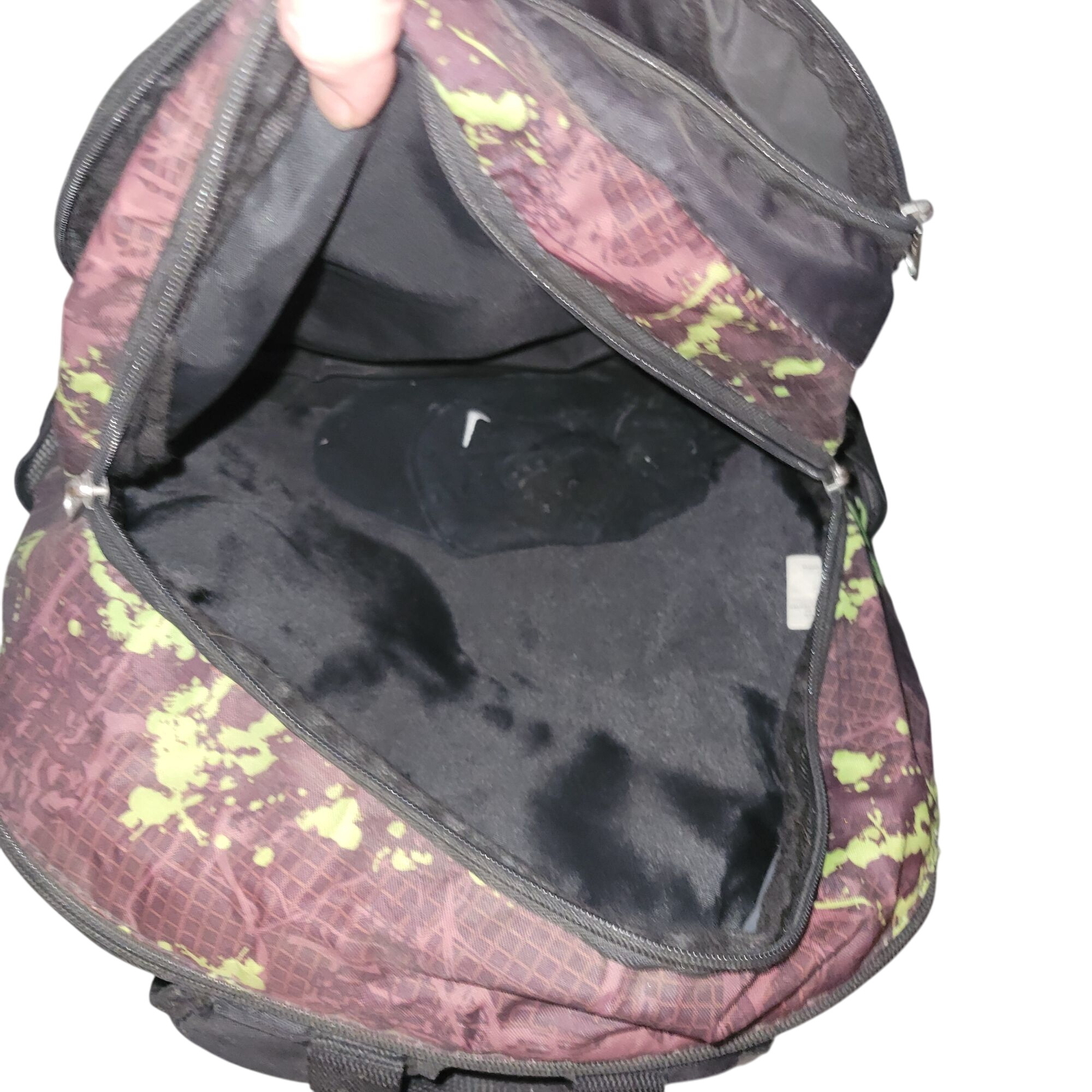 EXS Black & Green Splatter Backpack With Multiple Compartments