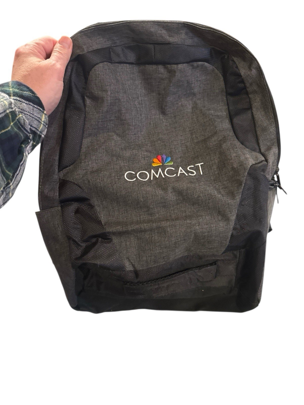 Comcast Dark Grey Backpack With Cable Cord, Water Bottle Slot Laptop Slot 21” T