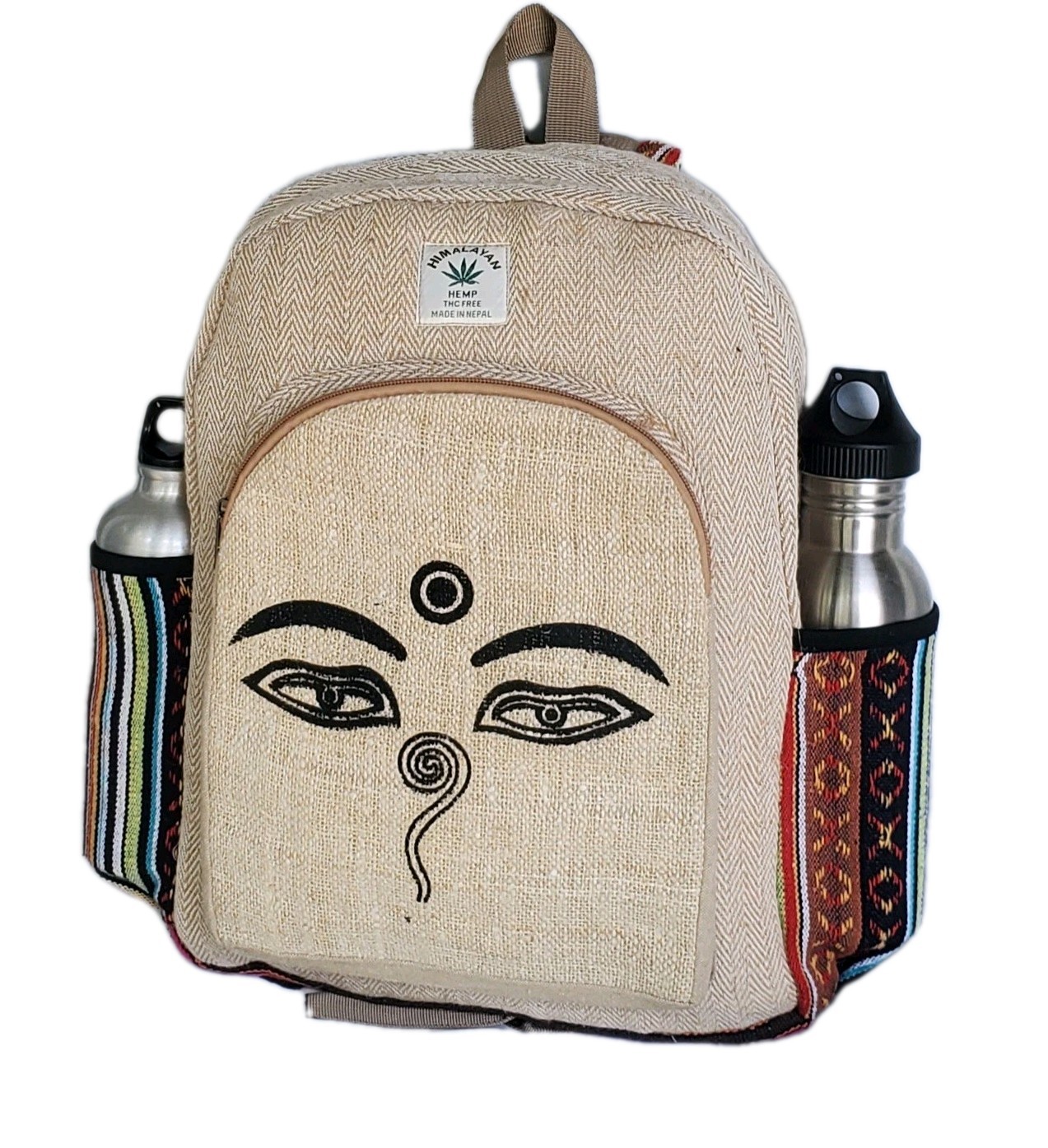 Large Embroidery Pure Hemp Backpack