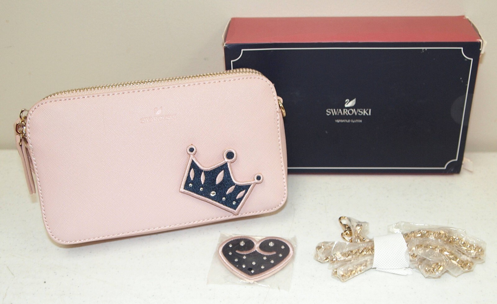 New!! Pink SWAROVSKI “Versatile Clutch Bag” #5523422 (Handbag, Crossbody Purse)