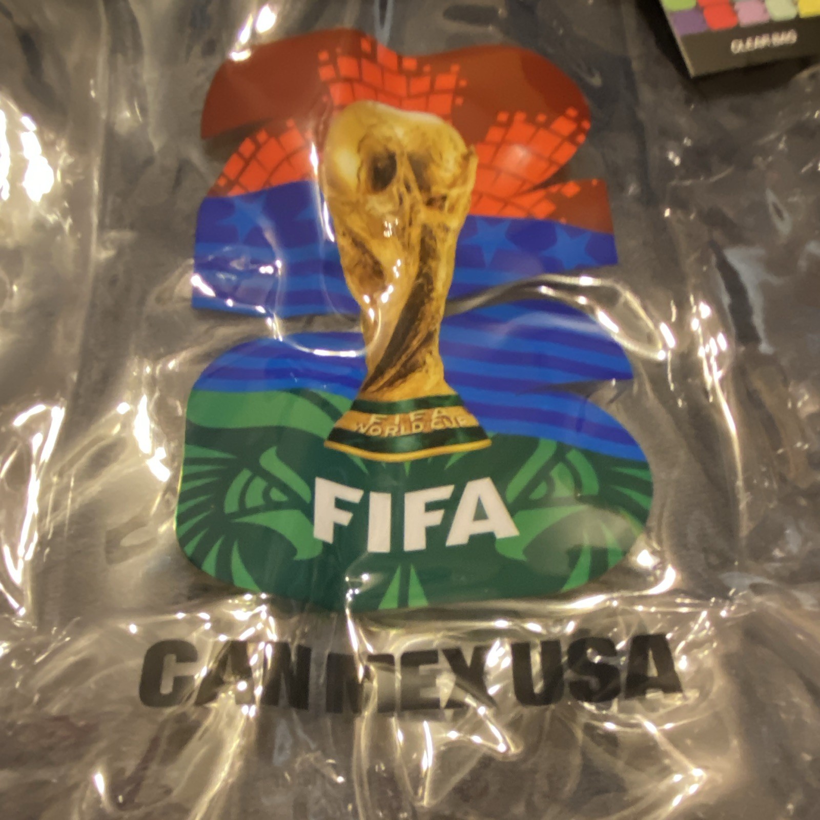 FIFA Clear Tote Bag Zipper Closure Adjustable Shoulder Strap World Cup Trophy