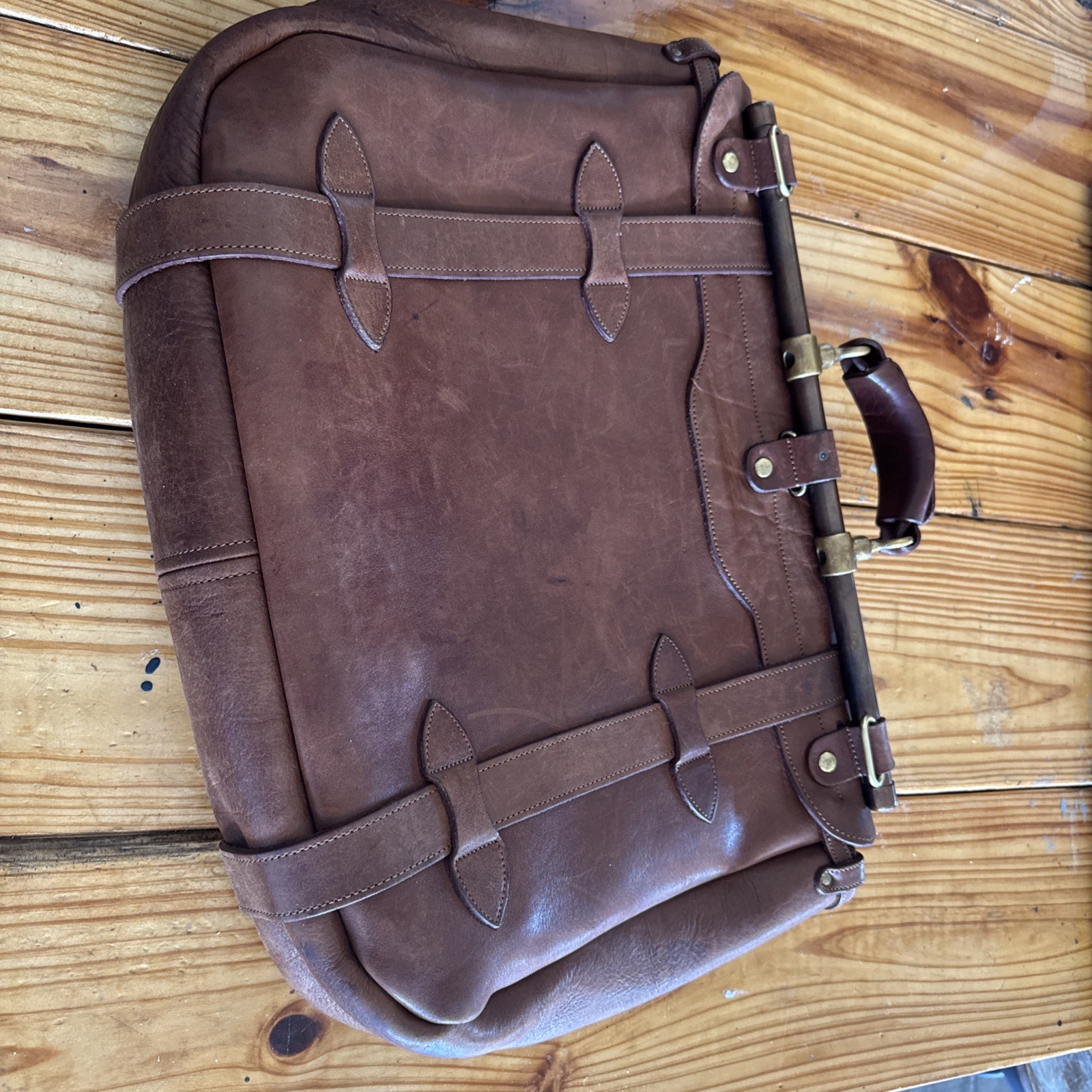Colonel Littleton No. 83 Book Bag Vintage Brown Used (See Description)
