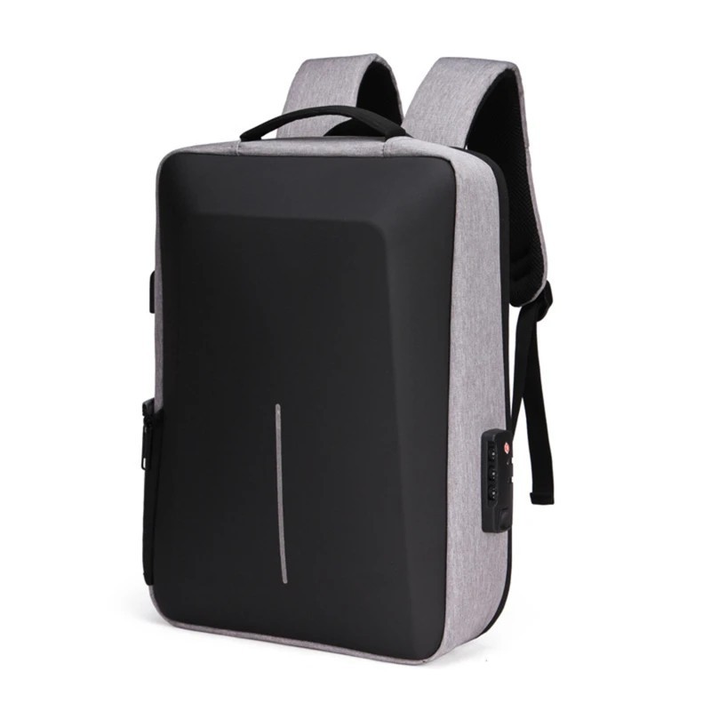 Men’s Hard Shell Backpack Anti-theft Travel Bag USB Charging Computer