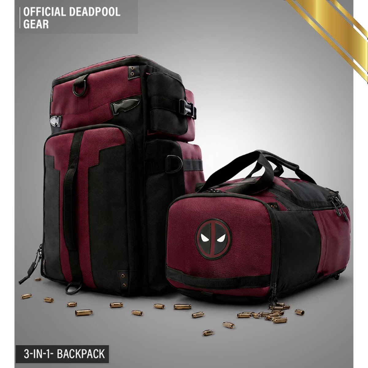 Marvel Deadpool 3-In-1 Backpack Utility Gear / Laptop Bag / Gym Bag – Official ®