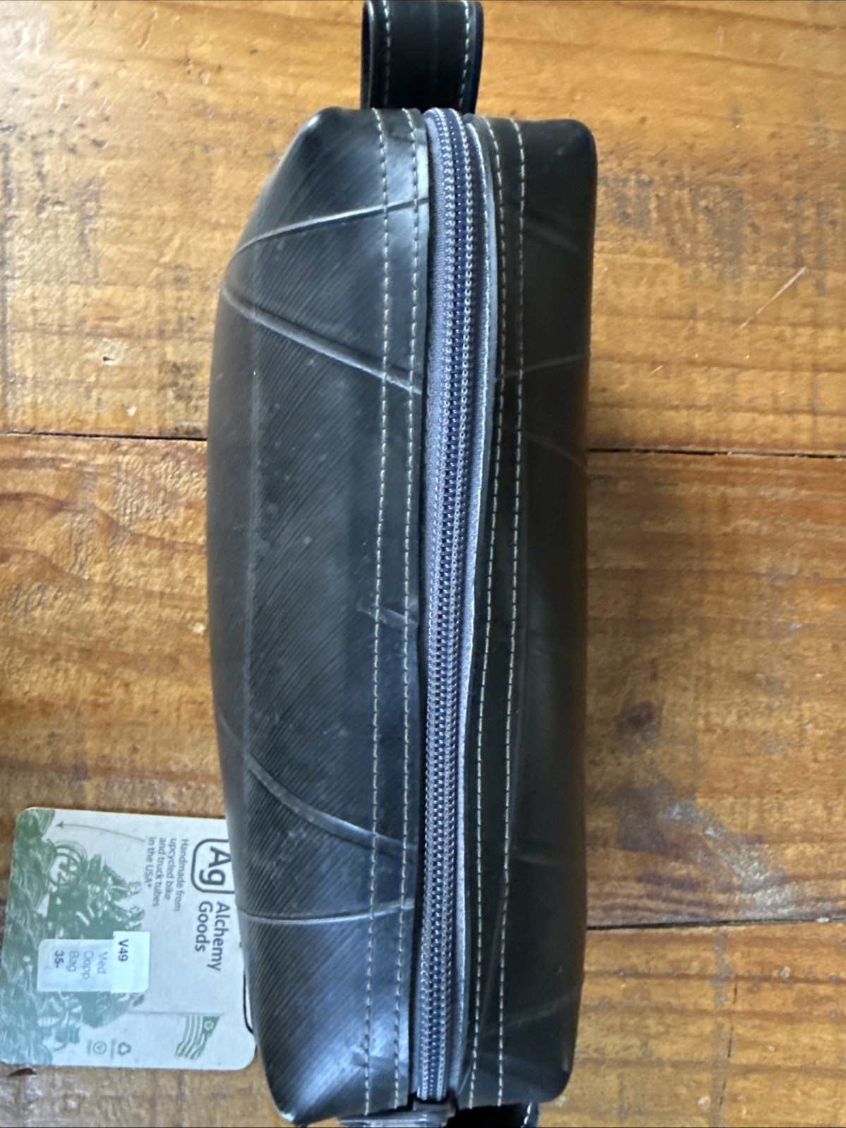 ALCHEMY GOODS Black Rubber Upcycled Toiletries Dopp Bag, Size Medium, Travel NWT