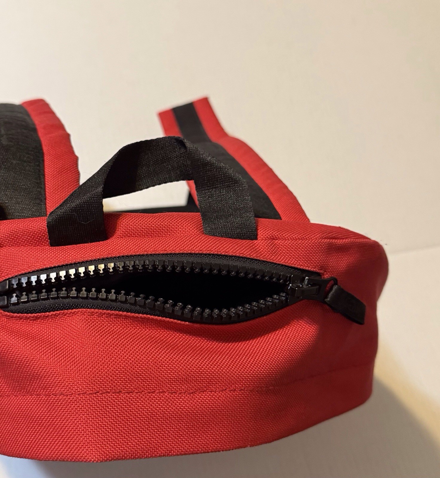 WeSC Red White Blue Chaz Coated Designer Zipper Unisex Backpack $88