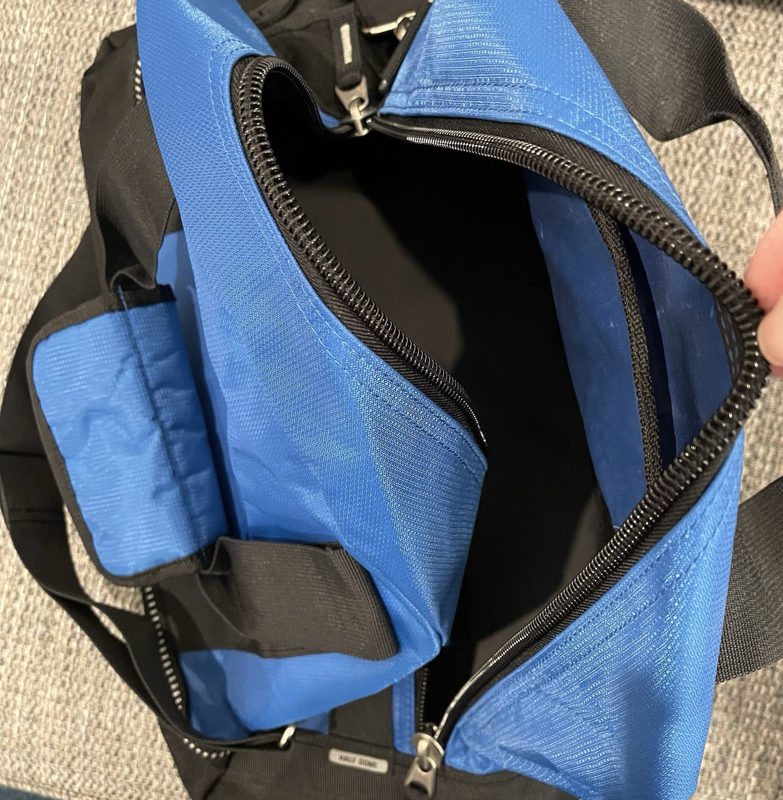 OGIO Half Dome Blue Black Duffel Bag Gym Sport Travel Carry On HERSHEY LOGO NWT