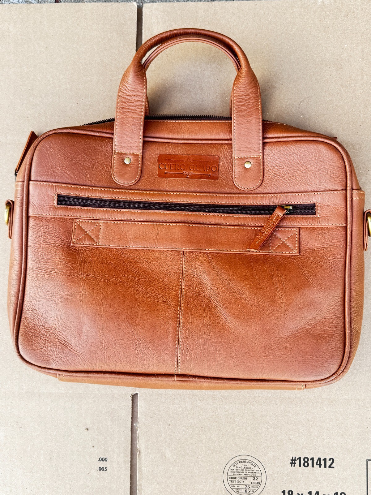 Cuero Guapo Leather Laptop Briefcase Messenger Bag Business Office Travel Brown