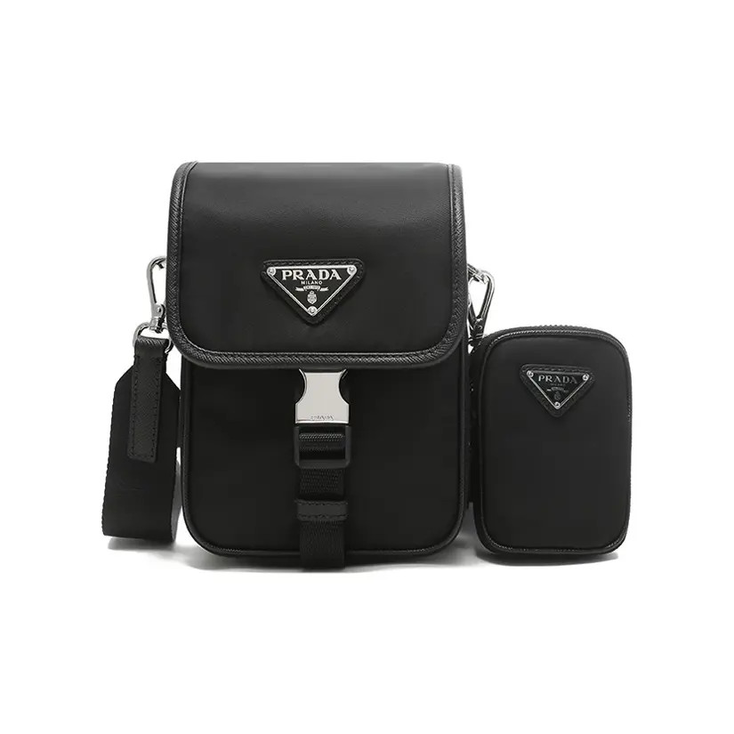 PRADA Re-Nylon Single Shoulder Crossbody Bag Men’s Black 5.5×2.2×7.5 in