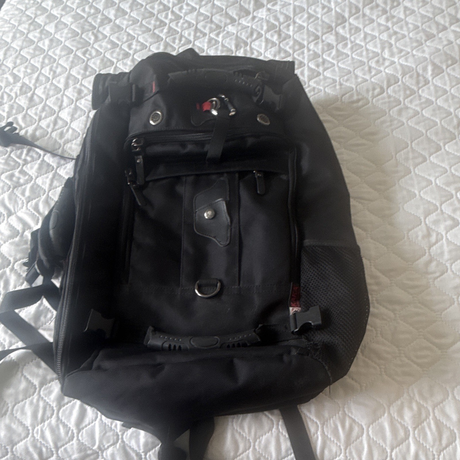 Hawk Large Black Backpack, Zip & Buckle Closure, Padded Shoulder Straps