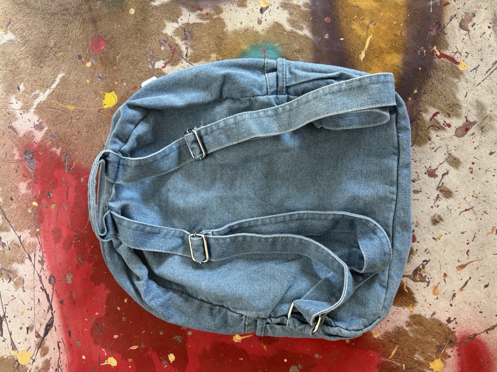 Been Dope Supply Light Denim Backpack Logo Embroidered 15in x 12in