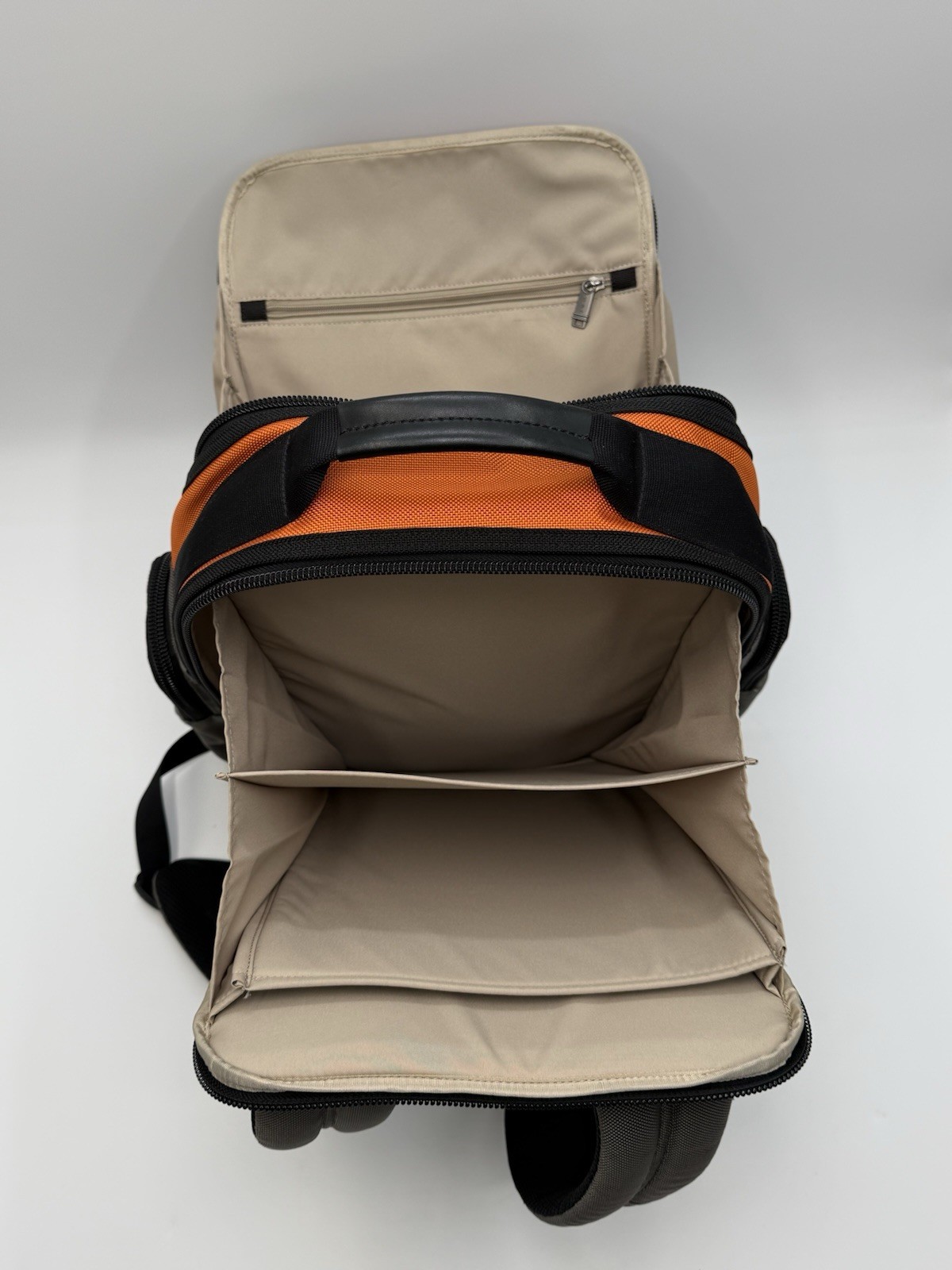TUMI Alpha Bravo Knox Backpack Orange Gray Ballistic Nylon Laptop Bag MSRP $625