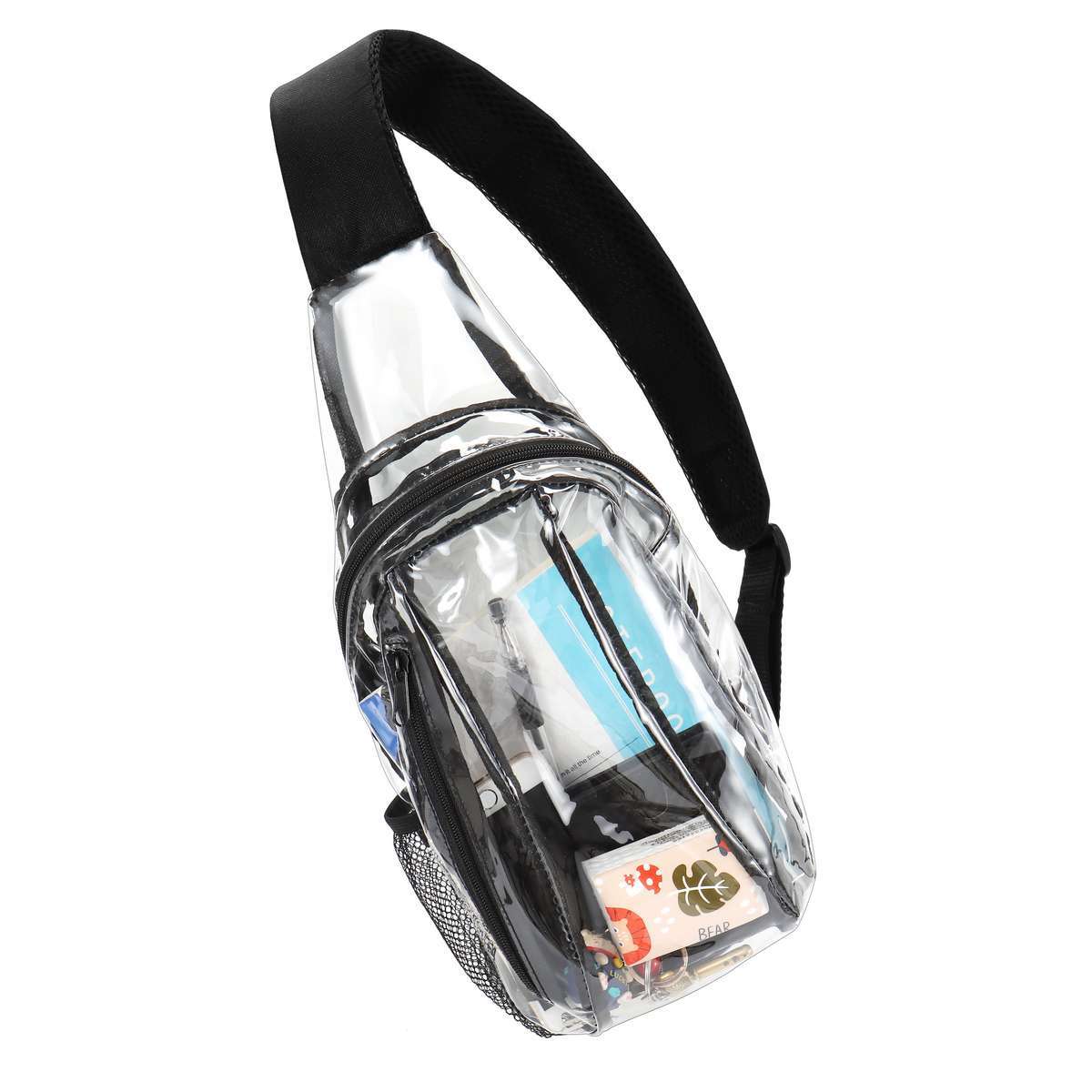 Clear Plastic Tote Bag Women Transparent Handbag Zip PVC Pouch Stadium Security