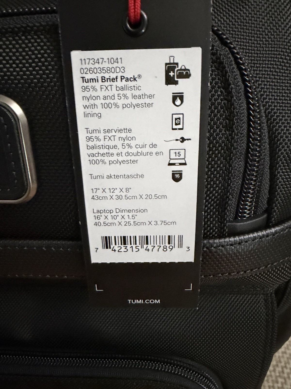 NWT~ TUMI Brief Pack ALPHA 3 Black Backpack 117347-1041 Travel Retail $695