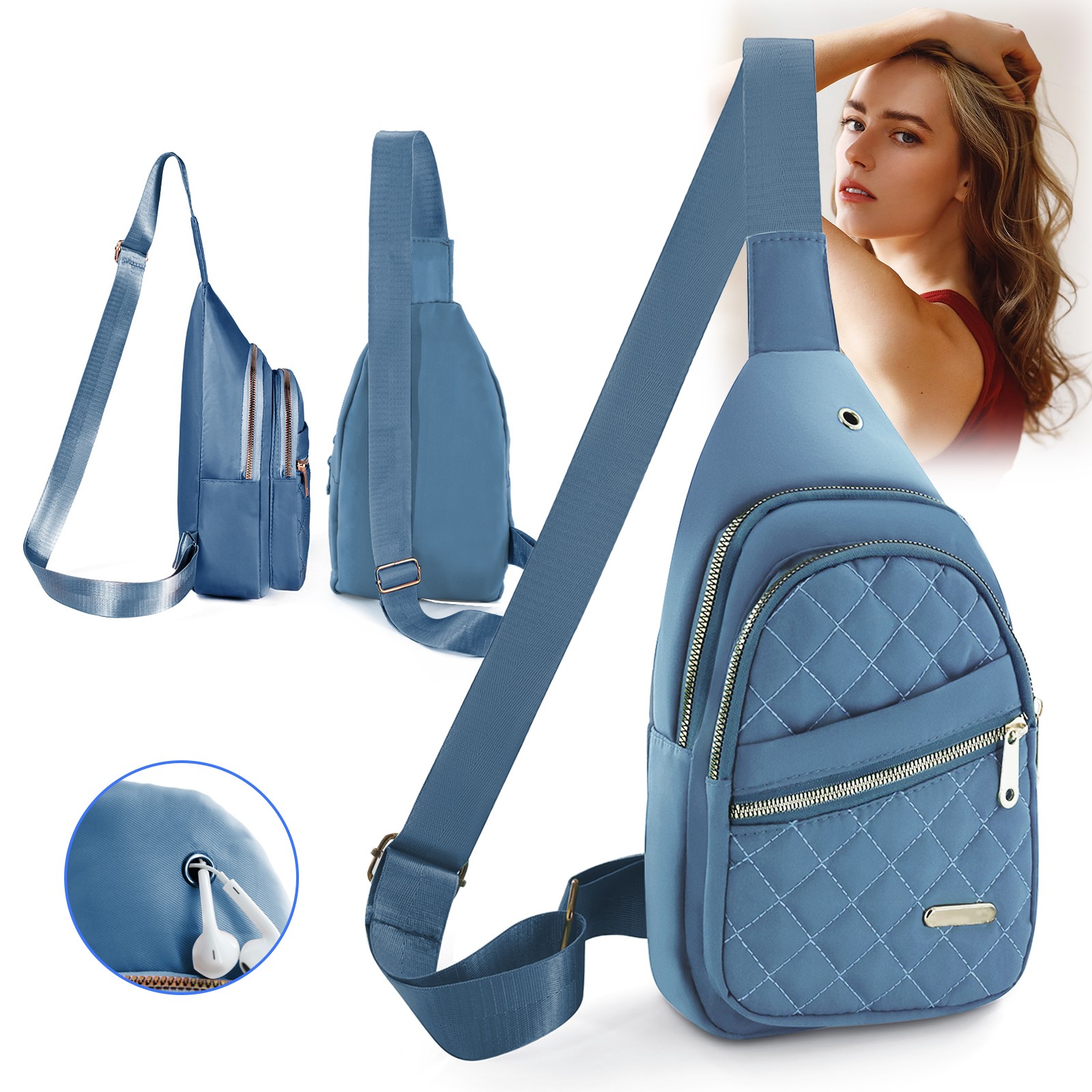 Small Sling Backpack Crossbody Sling Bag for Women, Chest Bag Daypack Fanny Pack