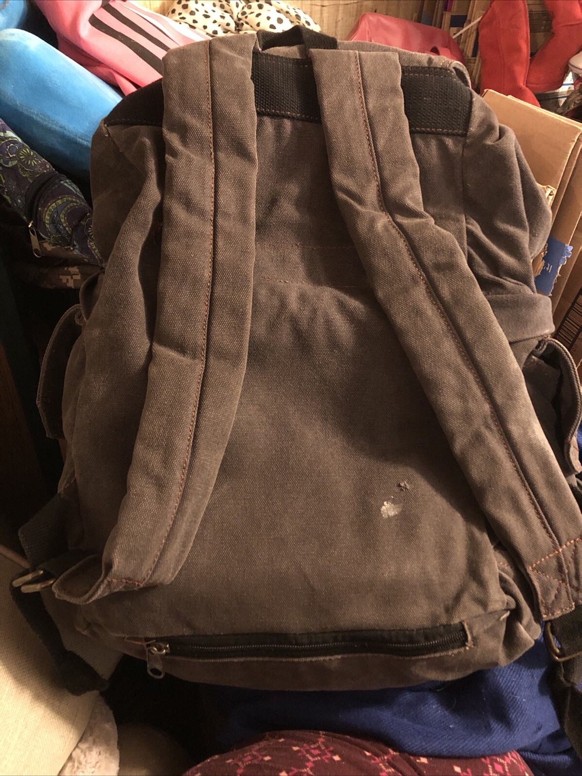 KOOLERTRON Canvas Backpack Camera Bag Guang Tong Brown w/Rain Cover