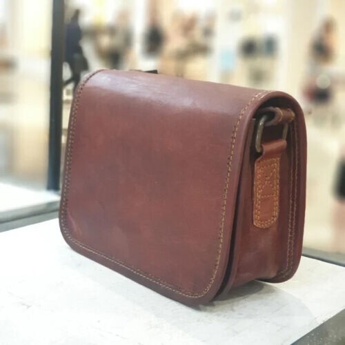 7X9 Inch Genuine Leather Men Laptop Messenger Briefcase Shoulder Vintage Satchel