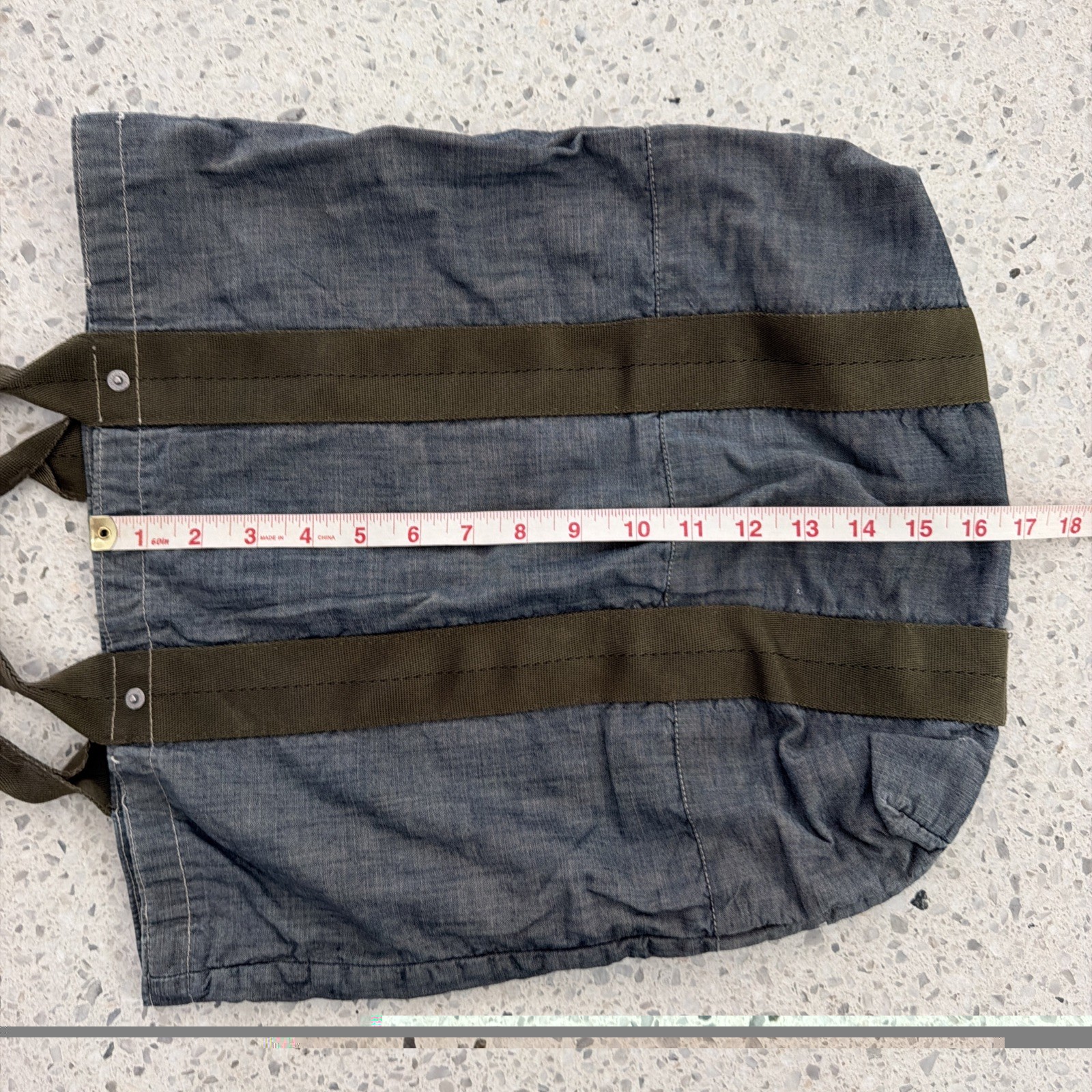 Vintage Post Overalls Chambray Tote Bag Blue/ Green