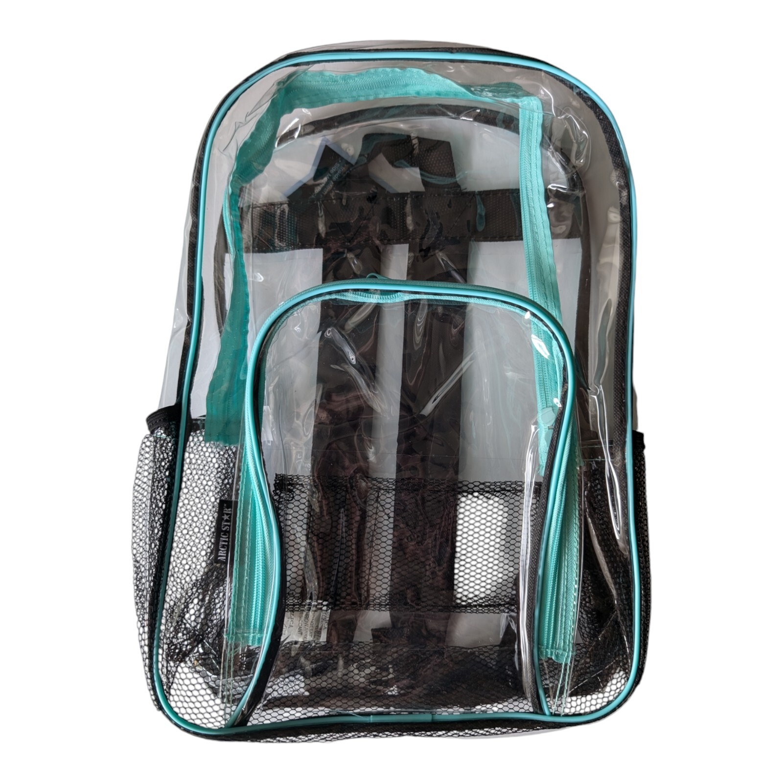 HEAVY DUTY CLEAR BACKPACK Arctic Star Transparent PVC School Stadium Color Trim