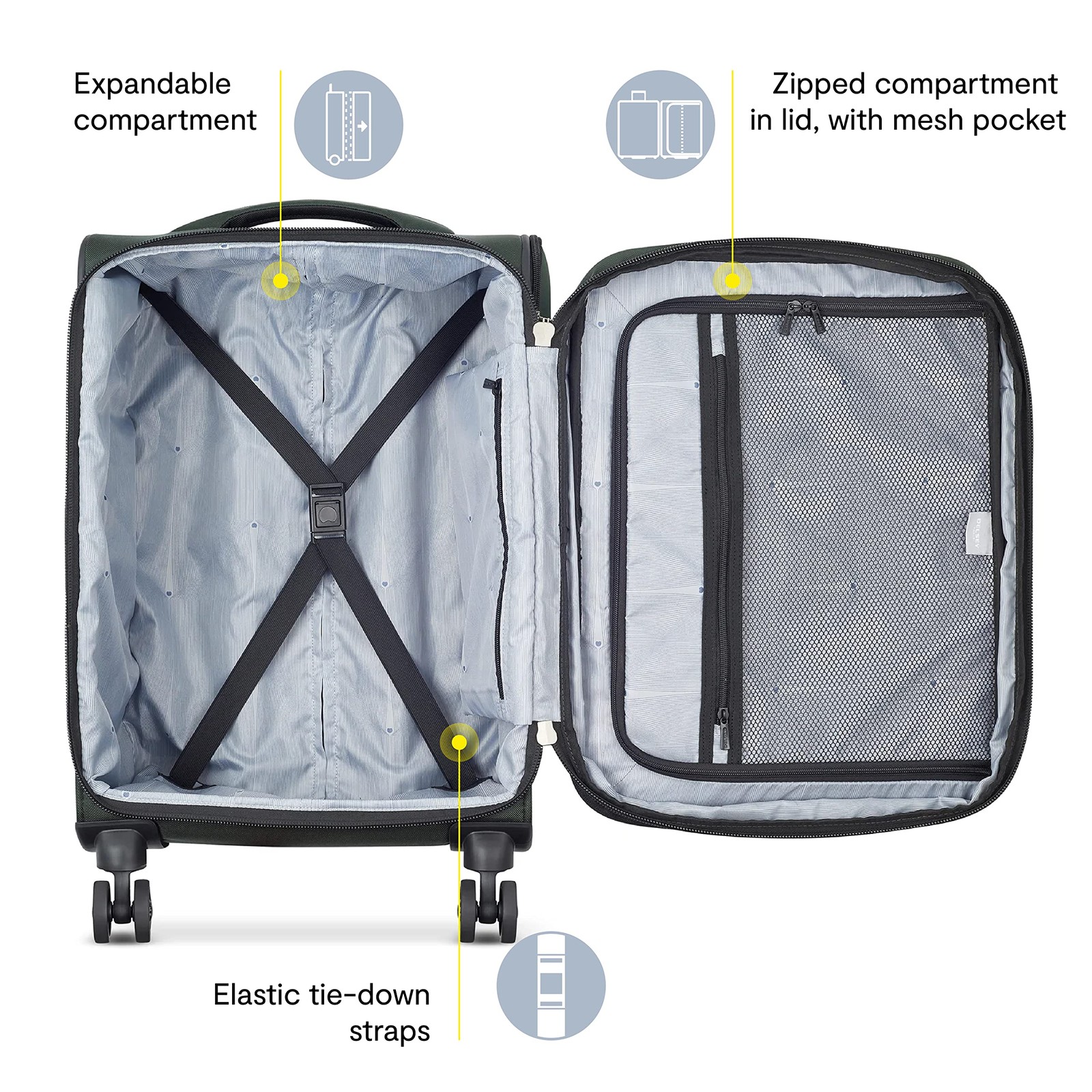 DELSEY Paris Sky Max 2.0 Softside Luggage with Spinner Wheels 21 Inch U4